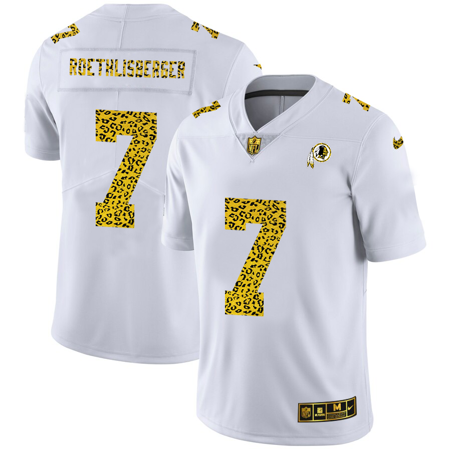 Washington Redskins #7 Dwayne Haskins Jr Men Nike Flocked Leopard Print Vapor Limited NFL Jersey White->washington redskins->NFL Jersey